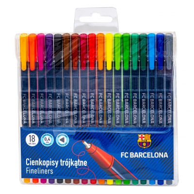 Set de markeri triunghiulari cu bile fine, Astra FC Barcelona, ​​0,4 mm, 12 culori