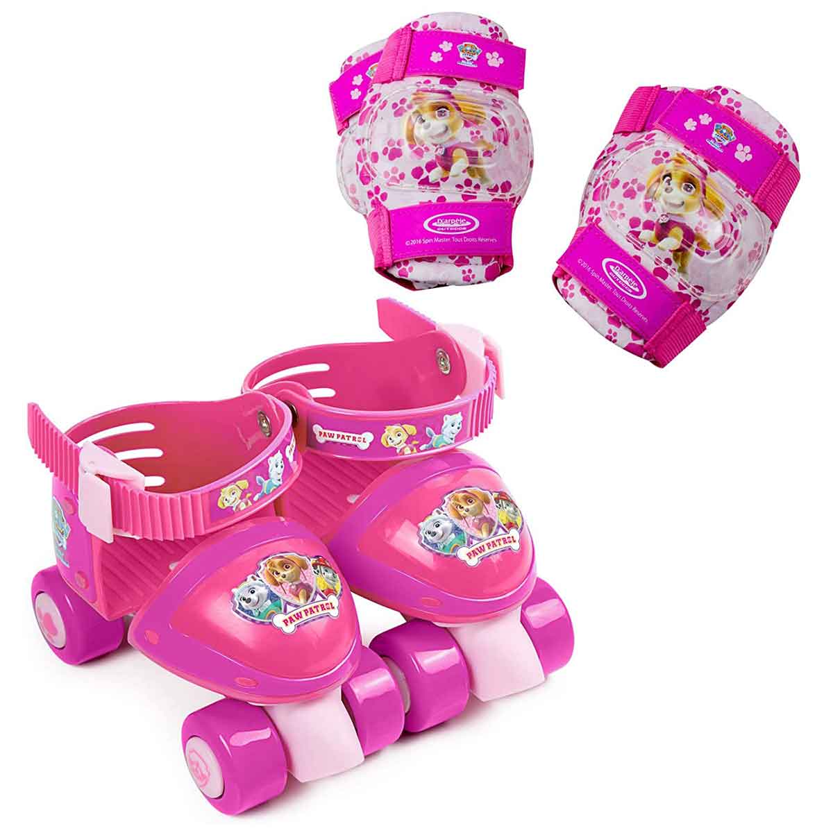 Комплект ролкови кънки, наколенки и налакътници, Скай, Paw Patrol