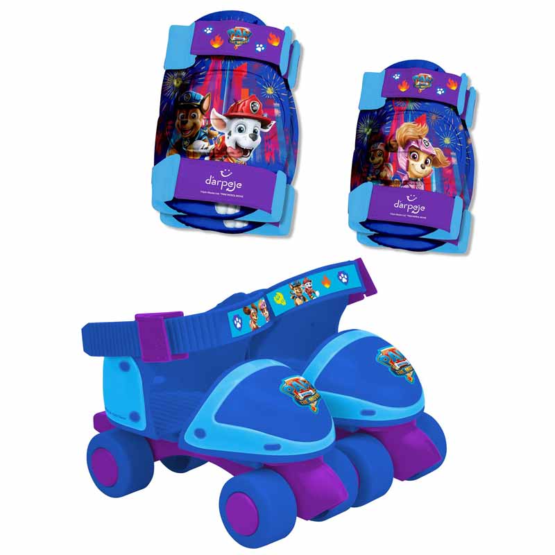 Комплект ролкови кънки, наколенки и налакътници, D’Arpeje, PAW PATROL