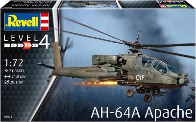 Aeromodel de construit Revell AH-64A Apache, 71 piese